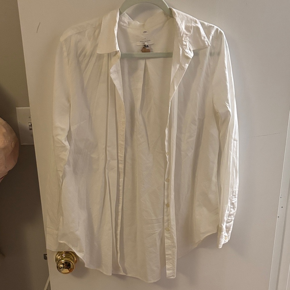 Classic White womens fitted button down Shirt